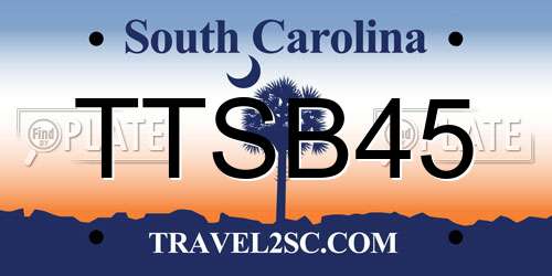 TTSB45 South Carolina License Plate