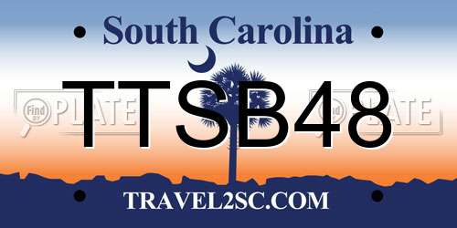 TTSB48 South Carolina License Plate