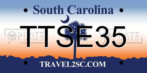 TTSE35 South Carolina License Plate