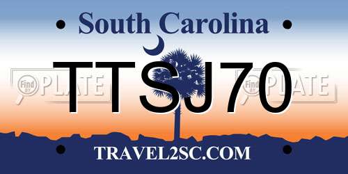 TTSJ70 South Carolina License Plate