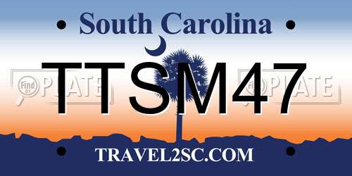 TTSM47 South Carolina License Plate