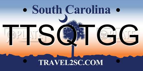 TTSQTGG South Carolina License Plate