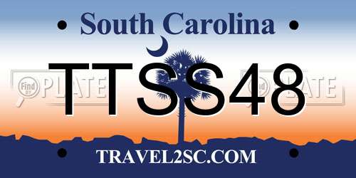 TTSS48 South Carolina License Plate