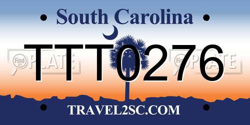 TTT0276 South Carolina License Plate