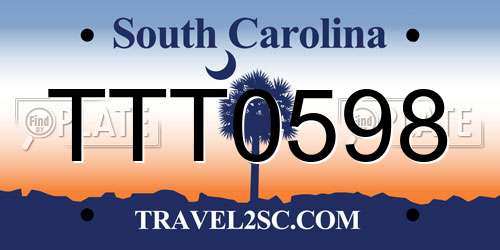 TTT0598 South Carolina License Plate