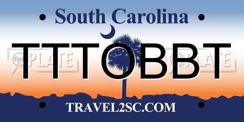 TTTOBBT South Carolina License Plate
