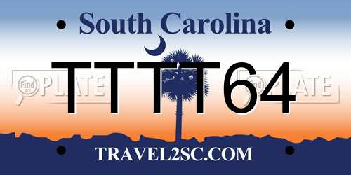 TTTT64 South Carolina License Plate