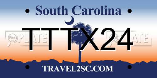 TTTX24 South Carolina License Plate