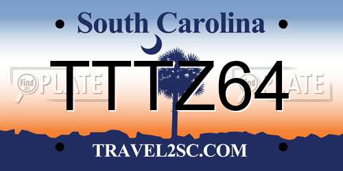 TTTZ64 South Carolina License Plate
