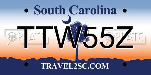 TTW55Z South Carolina License Plate