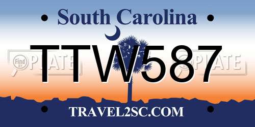 TTW587 South Carolina License Plate