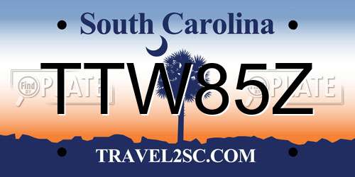 TTW85Z South Carolina License Plate