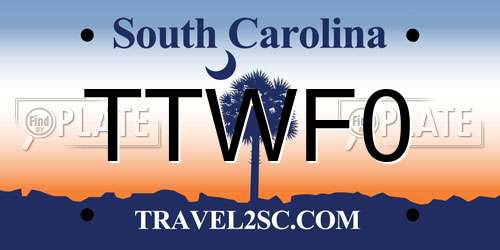 TTWF0 South Carolina License Plate