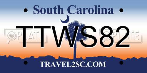 TTWS82 South Carolina License Plate