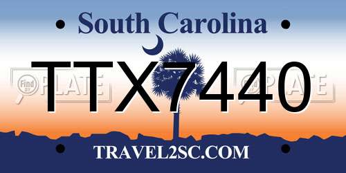TTX7440 South Carolina License Plate