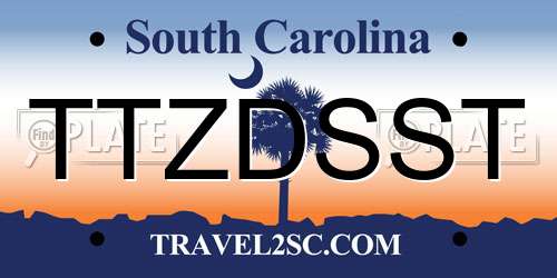 TTZDSST South Carolina License Plate