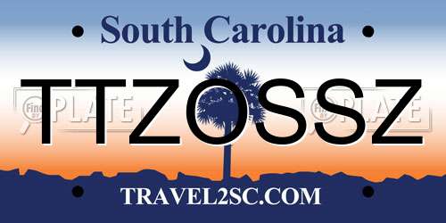 TTZOSSZ South Carolina License Plate