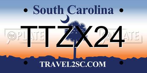 TTZX24 South Carolina License Plate