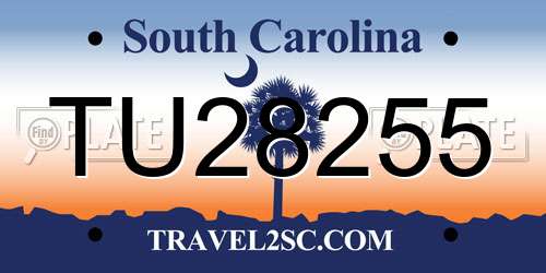 TU28255 South Carolina License Plate