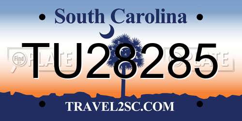 TU28285 South Carolina License Plate