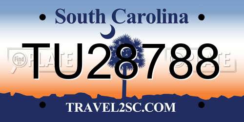 TU28788 South Carolina License Plate