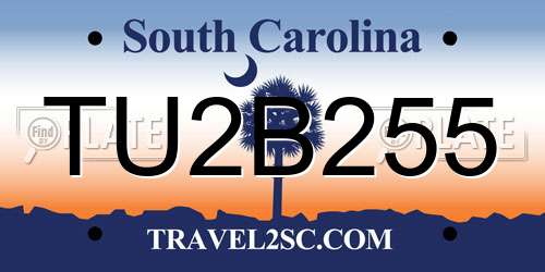 TU2B255 South Carolina License Plate