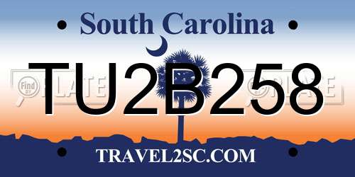TU2B258 South Carolina License Plate