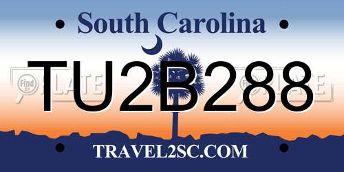 TU2B288 South Carolina License Plate