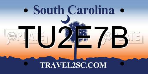 TU2E7B South Carolina License Plate