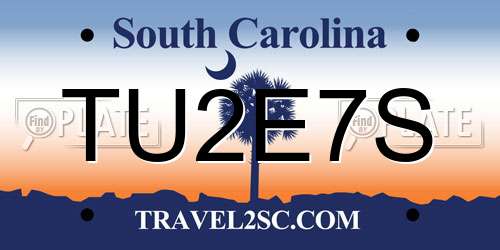 TU2E7S South Carolina License Plate