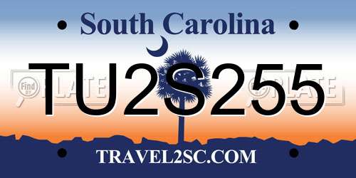 TU2S255 South Carolina License Plate