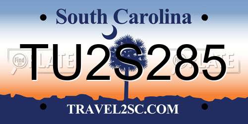 TU2S285 South Carolina License Plate