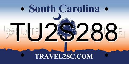 TU2S288 South Carolina License Plate