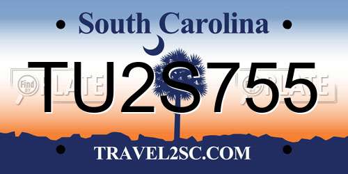 TU2S755 South Carolina License Plate