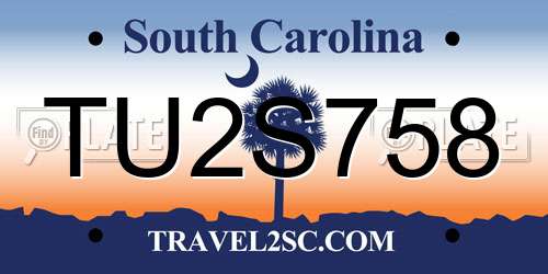 TU2S758 South Carolina License Plate