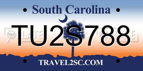 TU2S788 South Carolina License Plate