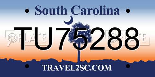 TU75288 South Carolina License Plate