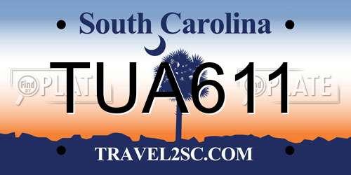 TUA611 South Carolina License Plate