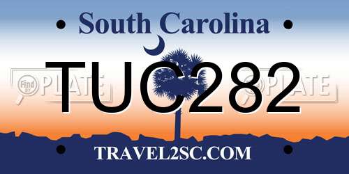 TUC282 South Carolina License Plate