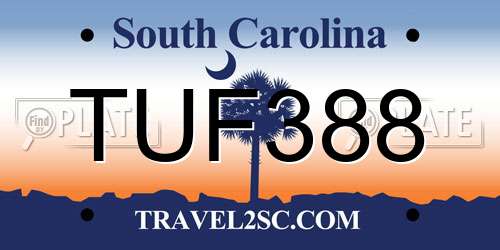 TUF388 South Carolina License Plate