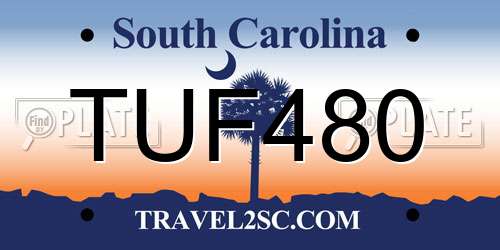 TUF480 South Carolina License Plate