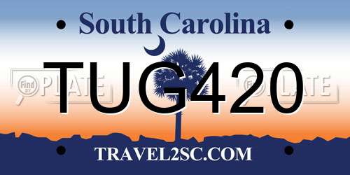 TUG420 South Carolina License Plate