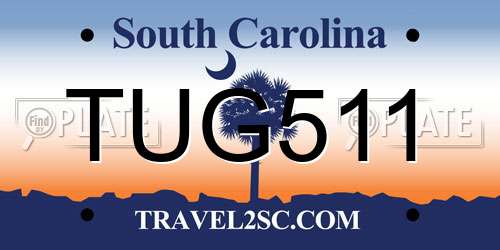 TUG511 South Carolina License Plate