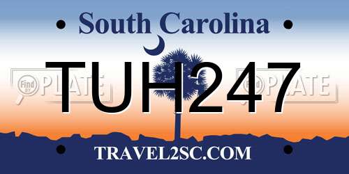 TUH247 South Carolina License Plate