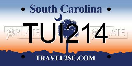 TUI214 South Carolina License Plate