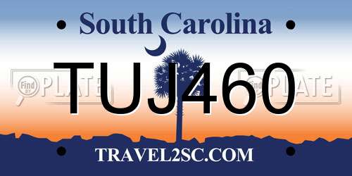 TUJ460 South Carolina License Plate