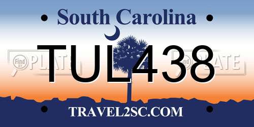 TUL438 South Carolina License Plate