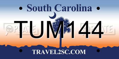 TUM144 South Carolina License Plate