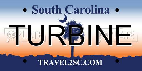 TURBINE South Carolina License Plate
