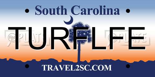 TURFLFE South Carolina License Plate